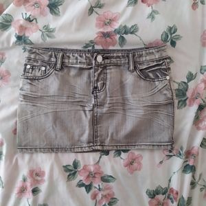 Y2K Acid Wash White Grey Denim Mini Skirt 2000s